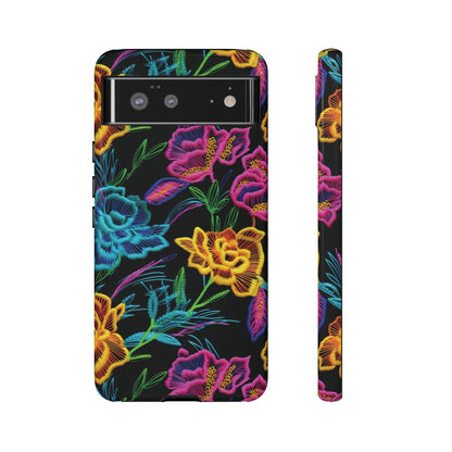 Neon Orange Flowers Tough Case