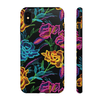 Neon Orange Flowers Tough Case