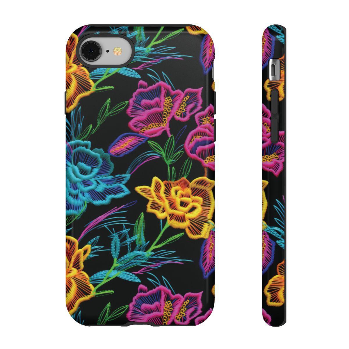 Neon Orange Flowers Tough Case
