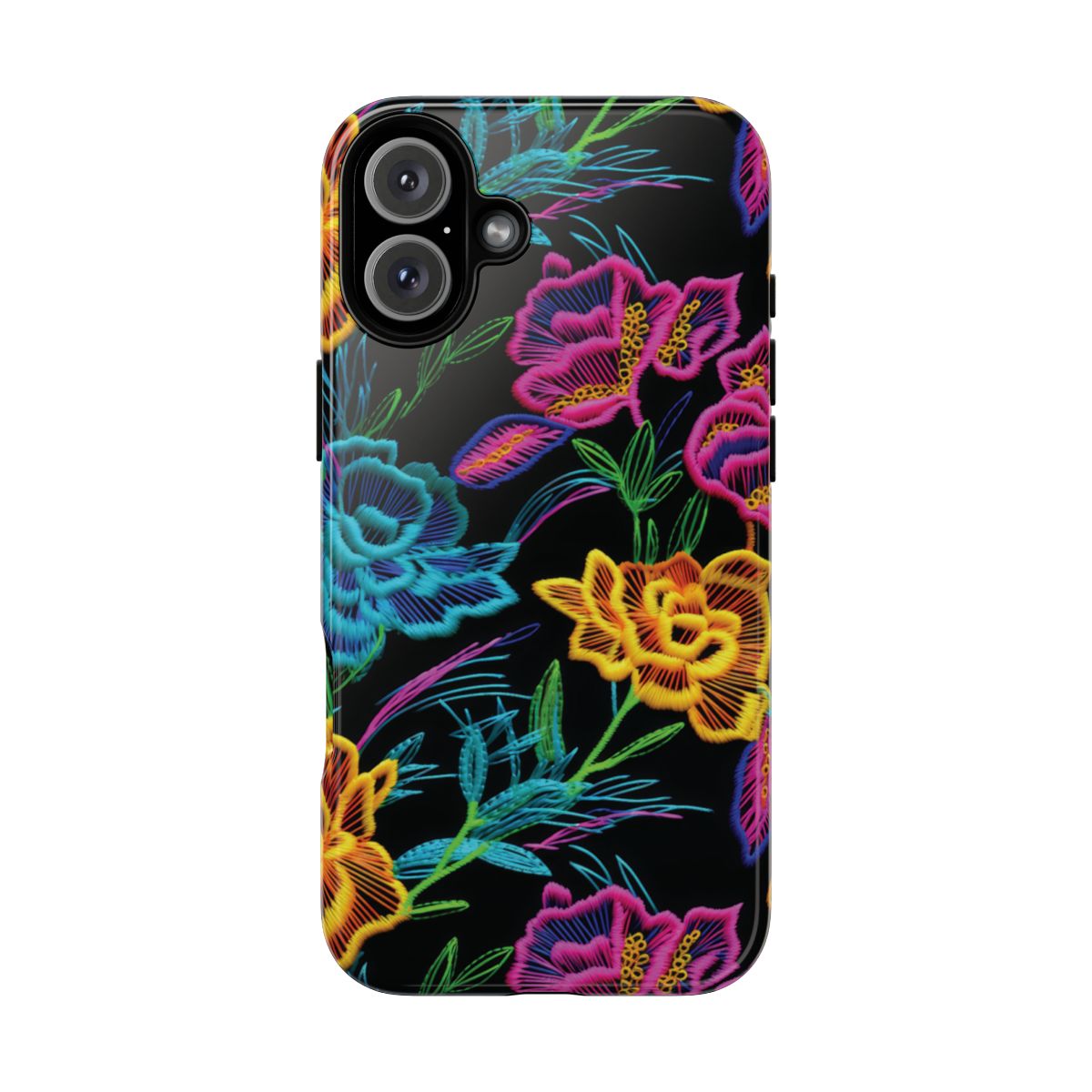 Neon Orange Flowers Tough Case