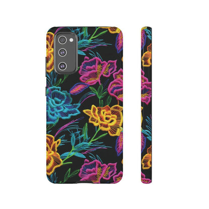 Neon Orange Flowers Tough Case