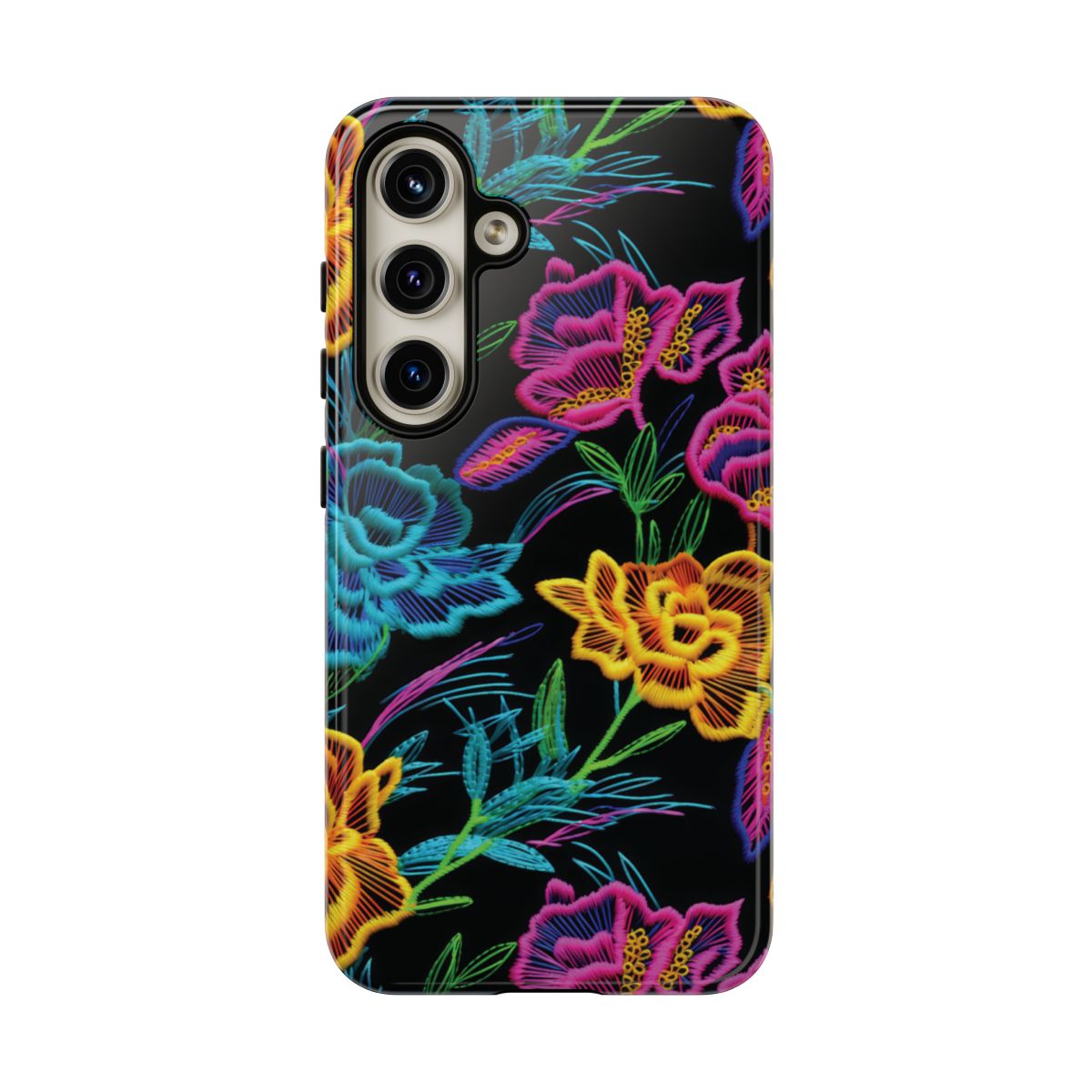 Neon Orange Flowers Tough Case
