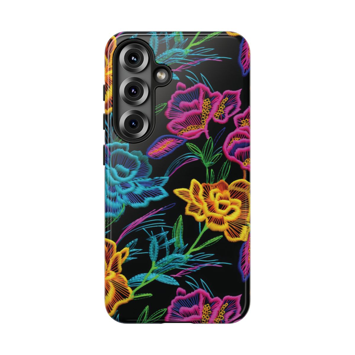 Neon Orange Flowers Tough Case