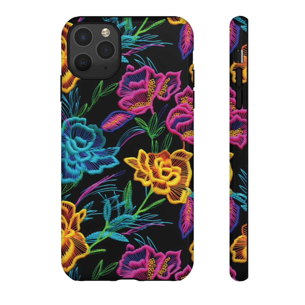 Neon Orange Flowers Tough Case