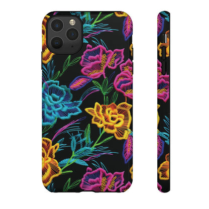 Neon Orange Flowers Tough Case