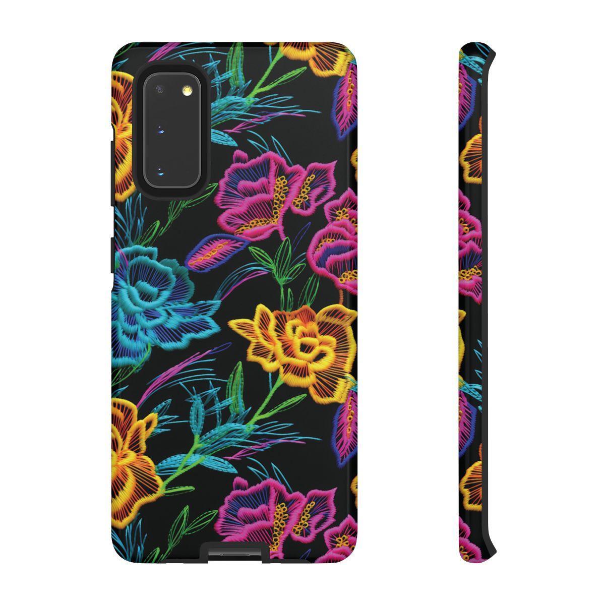 Neon Orange Flowers Tough Case