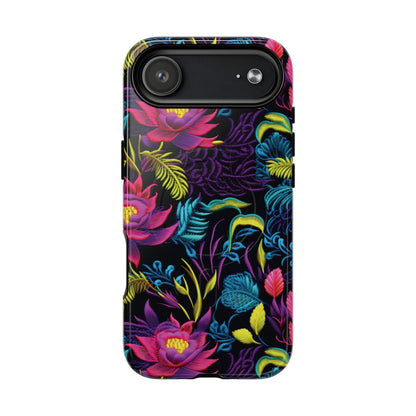 Neon Pink Flowers Magnetic Case