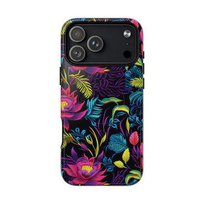 Neon Pink Flowers Magnetic Case