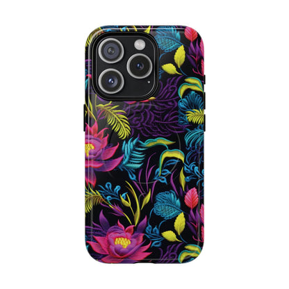 Neon Pink Flowers Magnetic Case