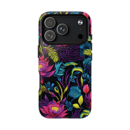 Neon Pink Flowers Magnetic Case