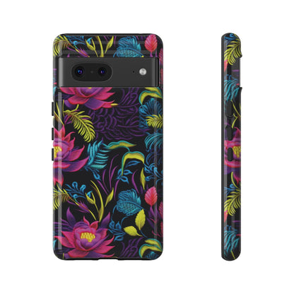 Neon Pink Flowers Tough Case