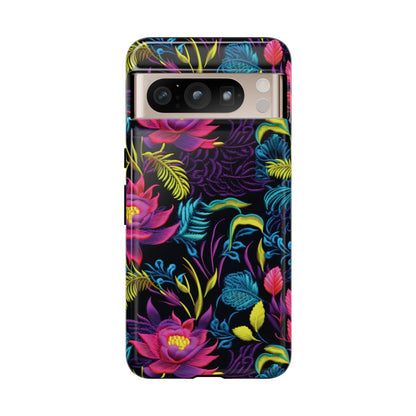 Neon Pink Flowers Tough Case