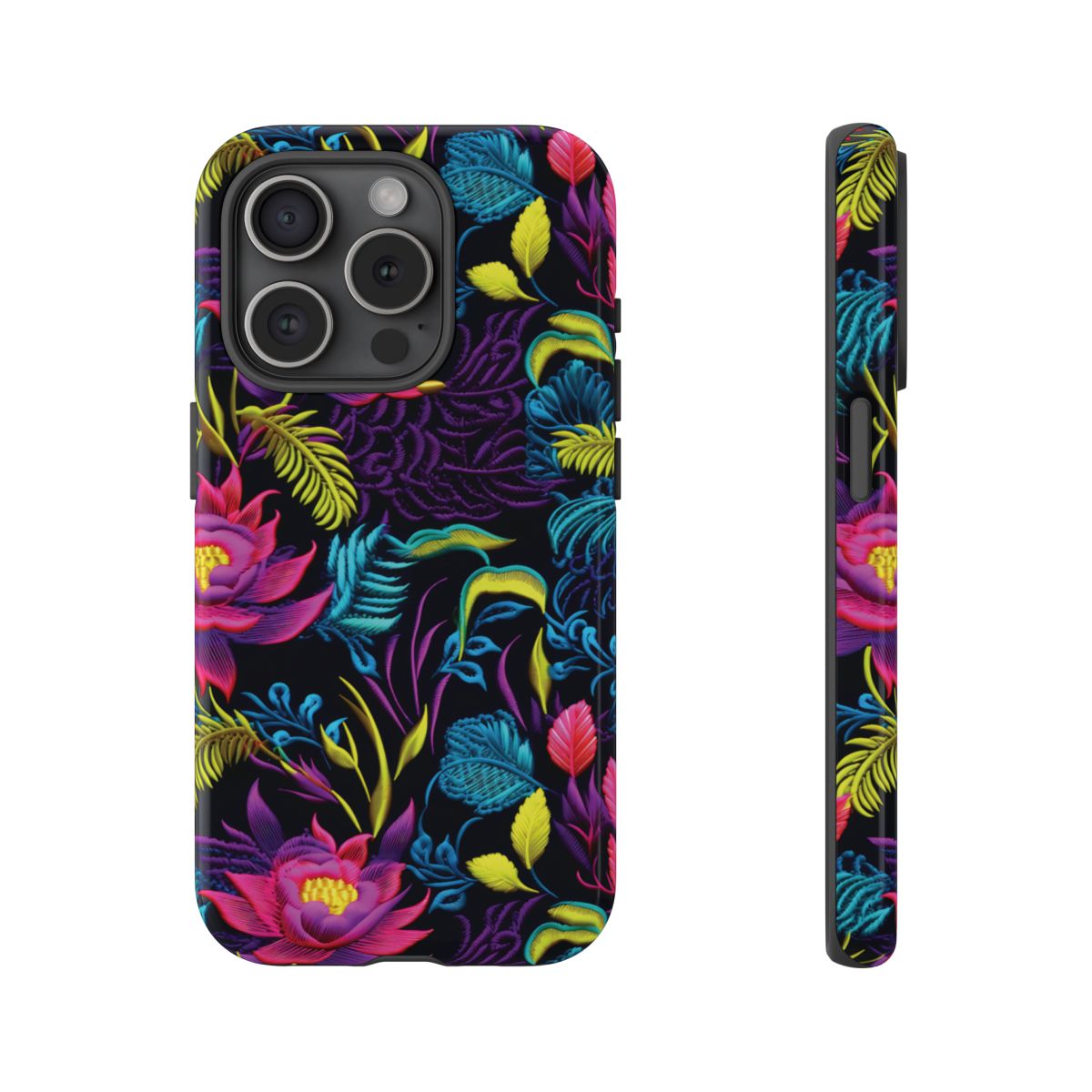 Neon Pink Flowers Tough Case