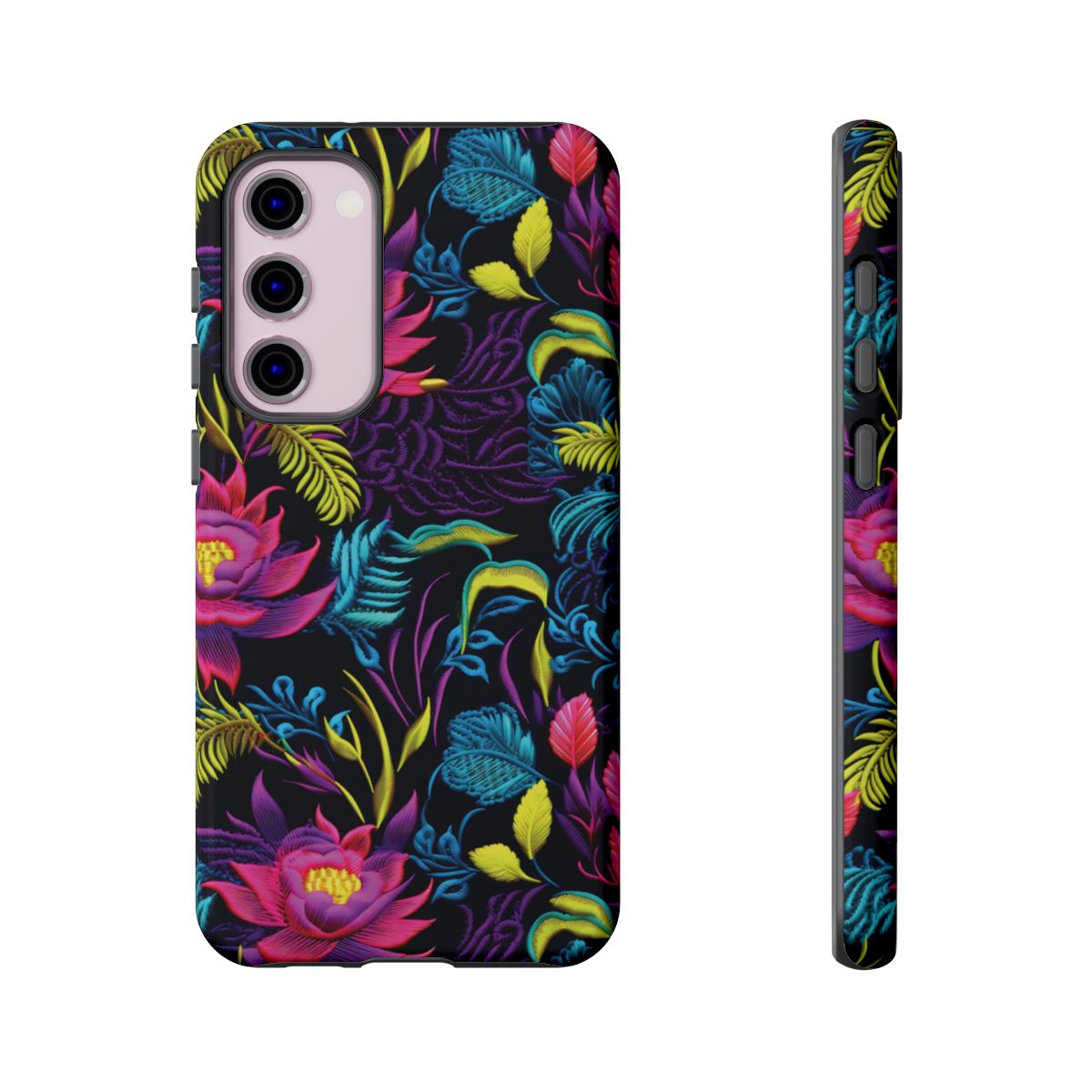 Neon Pink Flowers Tough Case
