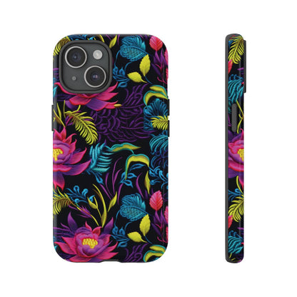 Neon Pink Flowers Tough Case