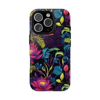 Neon Pink Flowers Tough Case