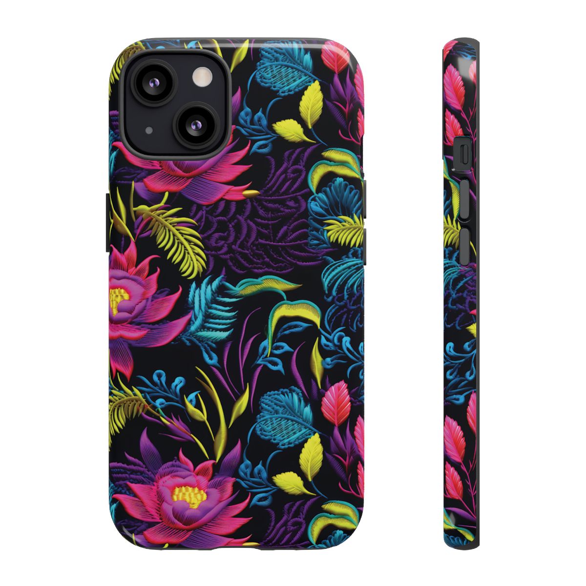 Neon Pink Flowers Tough Case