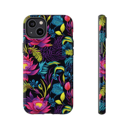 Neon Pink Flowers Tough Case