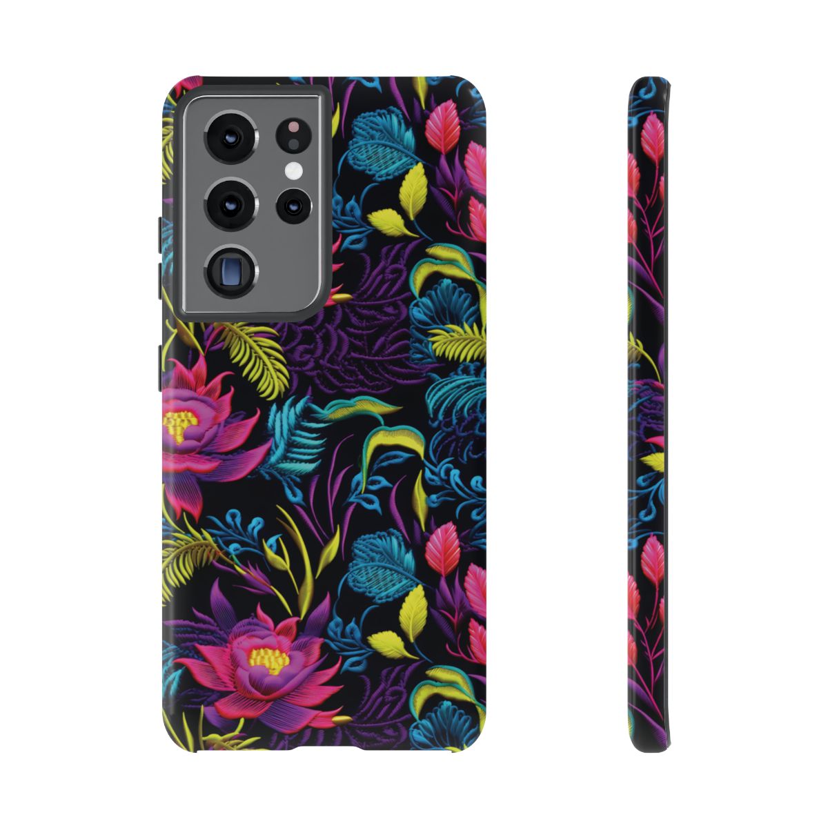 Neon Pink Flowers Tough Case