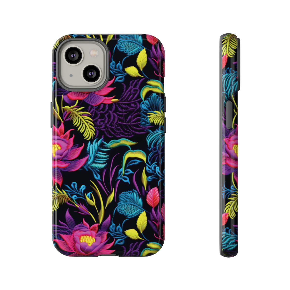 Neon Pink Flowers Tough Case