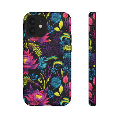 Neon Pink Flowers Tough Case
