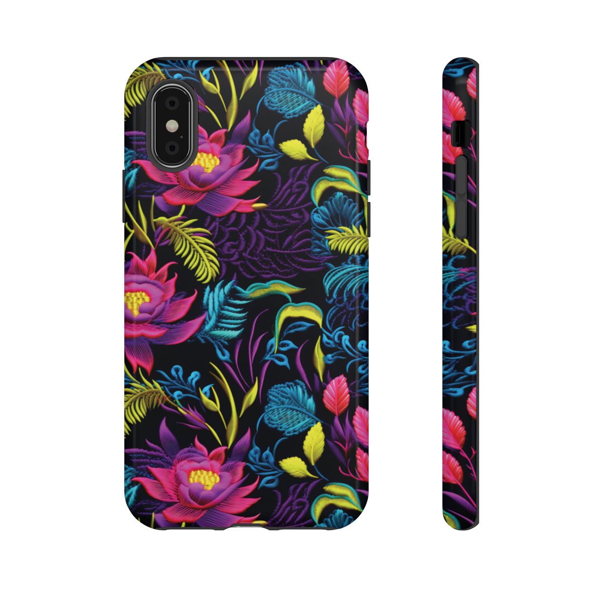 Neon Pink Flowers Tough Case