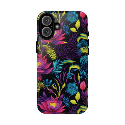 Neon Pink Flowers Tough Case