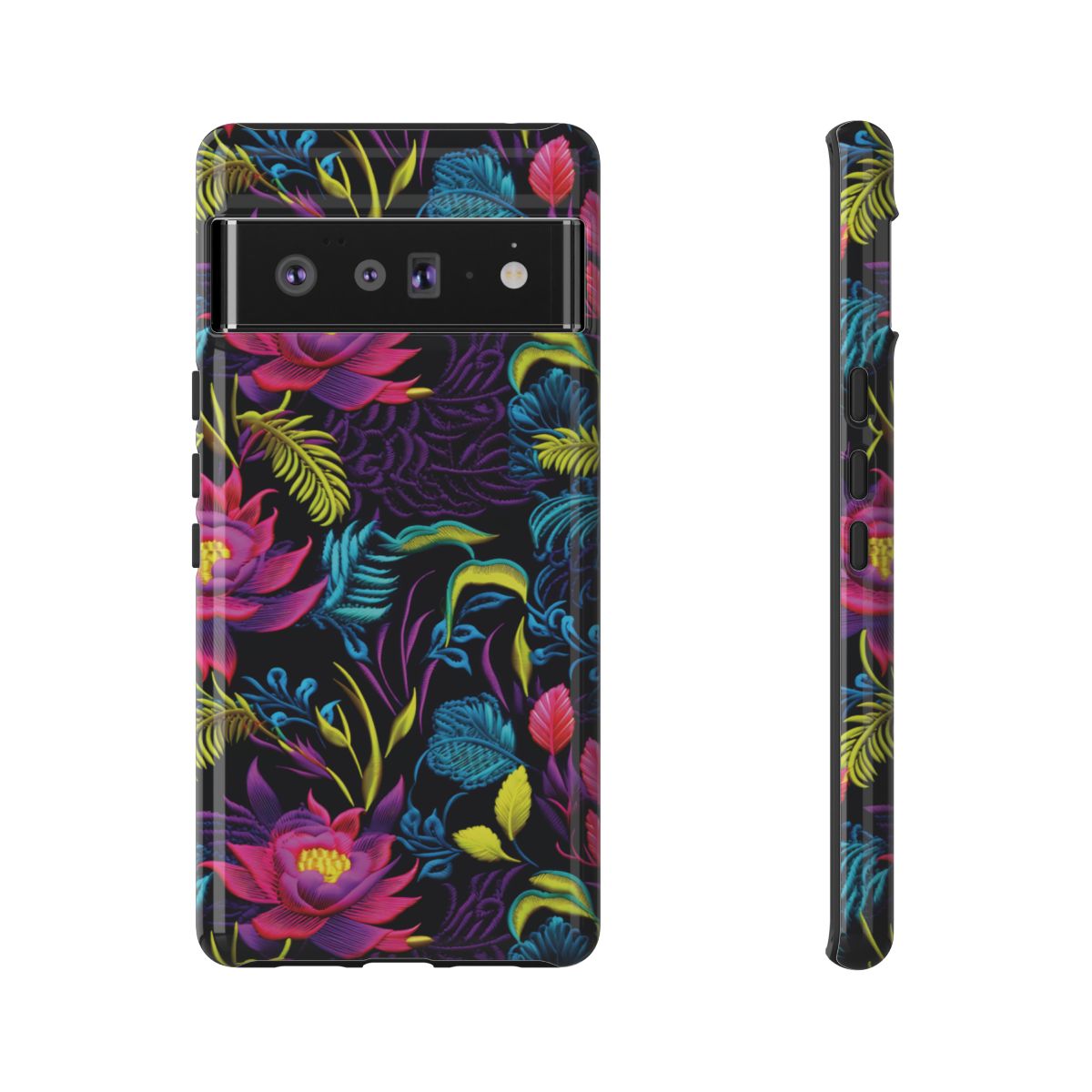 Neon Pink Flowers Tough Case