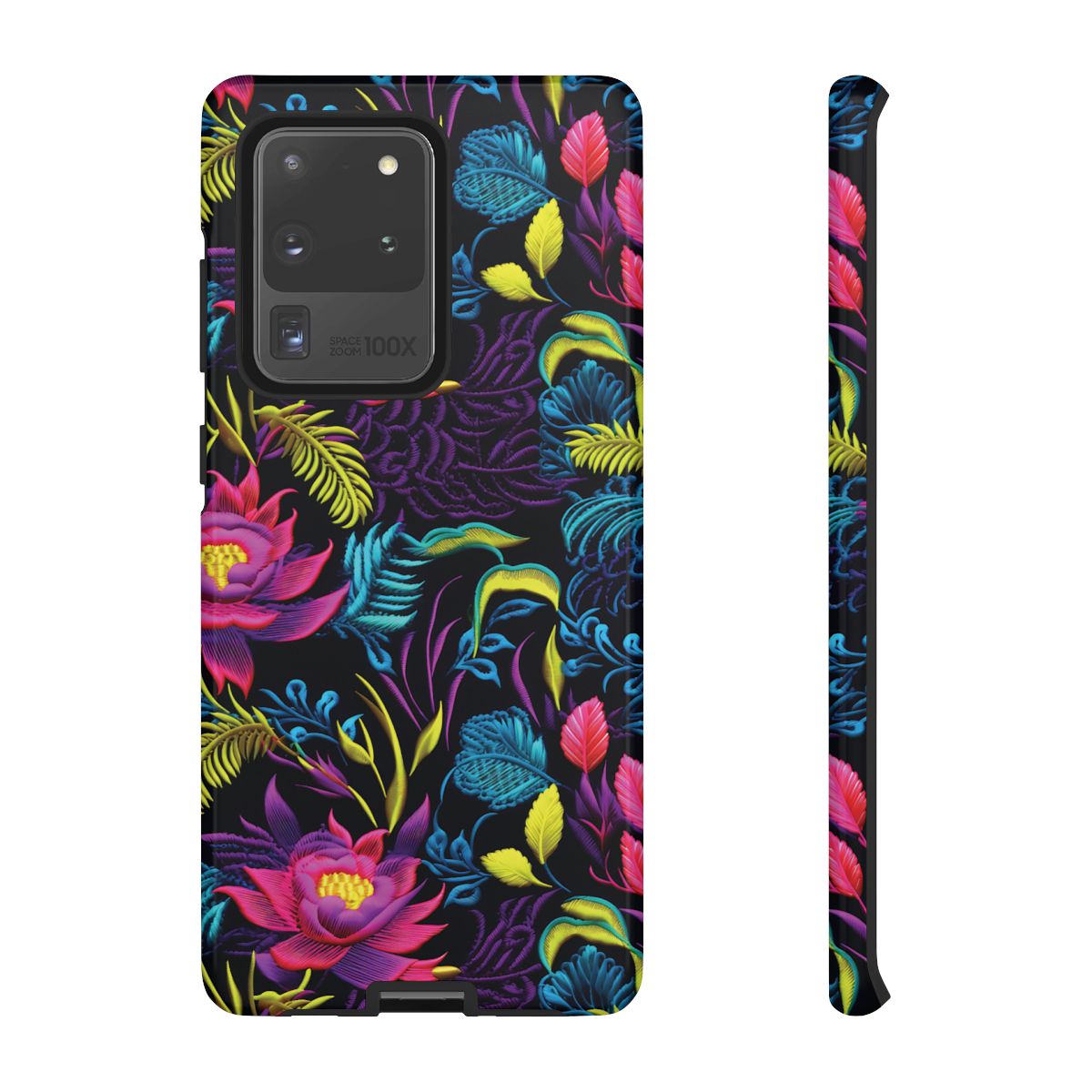 Neon Pink Flowers Tough Case