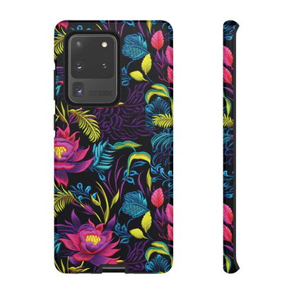 Neon Pink Flowers Tough Case