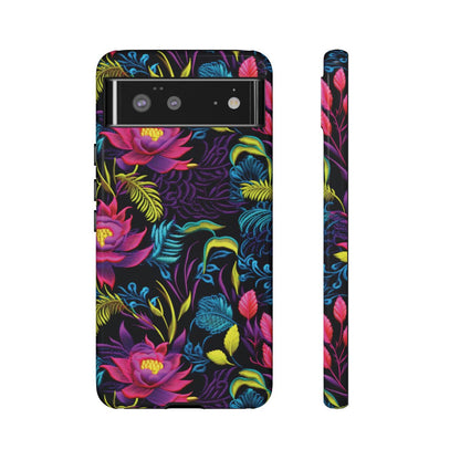 Neon Pink Flowers Tough Case