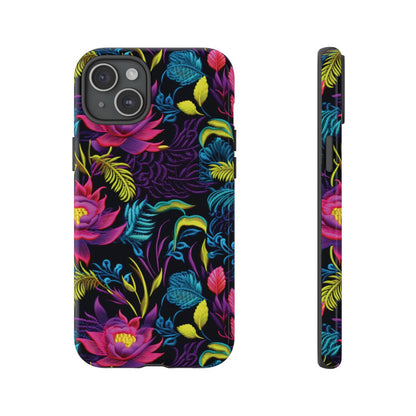 Neon Pink Flowers Tough Case