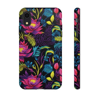 Neon Pink Flowers Tough Case