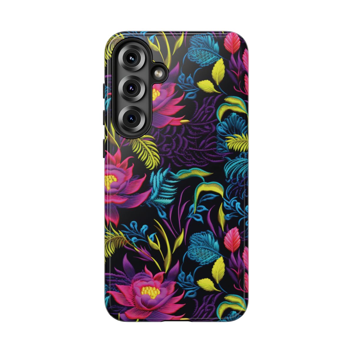 Neon Pink Flowers Tough Case