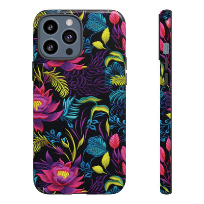 Neon Pink Flowers Tough Case