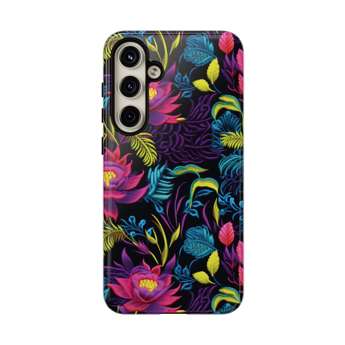 Neon Pink Flowers Tough Case