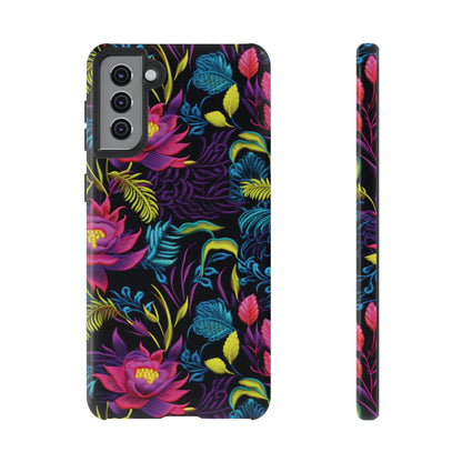 Neon Pink Flowers Tough Case