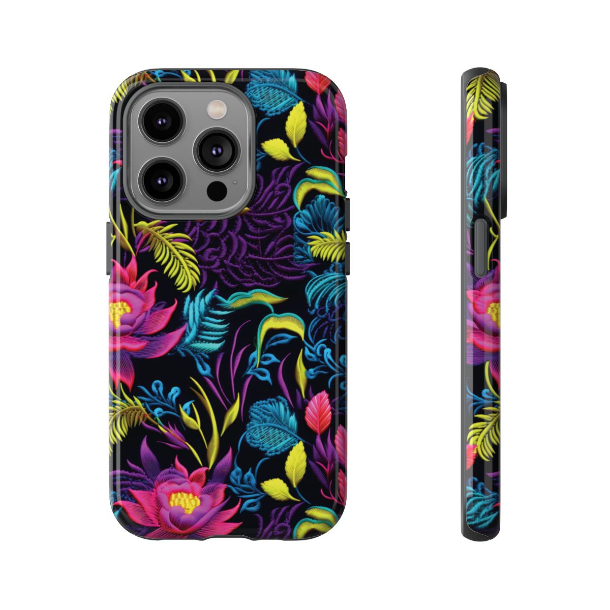 Neon Pink Flowers Tough Case
