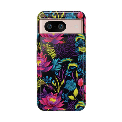 Neon Pink Flowers Tough Case