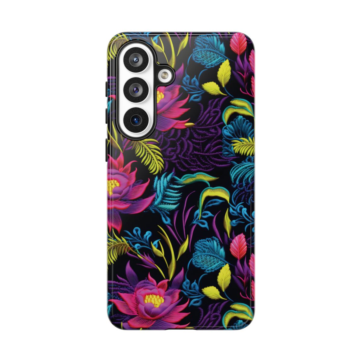 Neon Pink Flowers Tough Case
