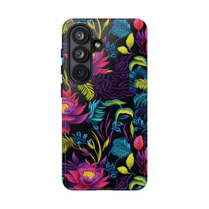 Neon Pink Flowers Tough Case