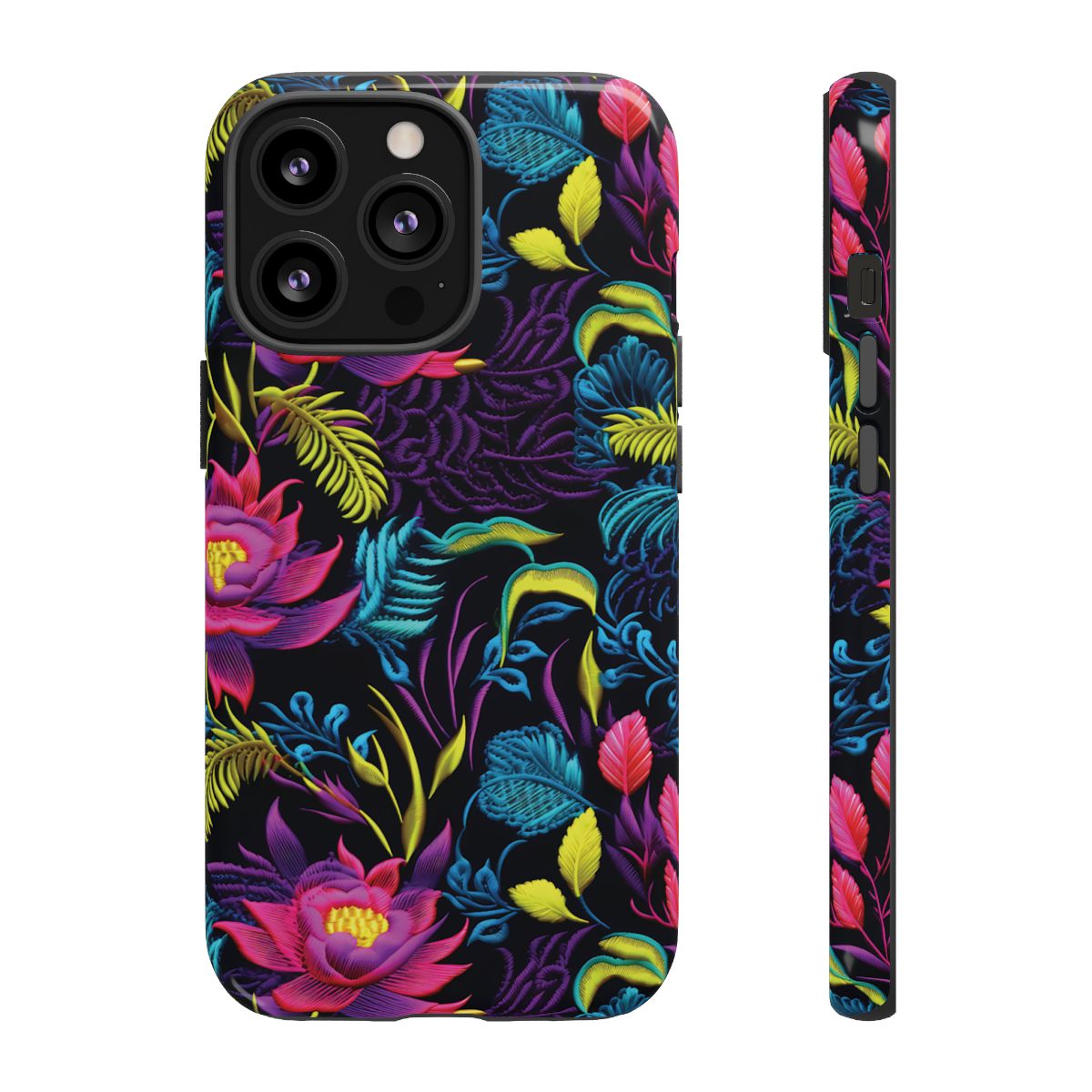 Neon Pink Flowers Tough Case