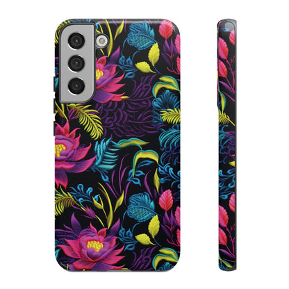 Neon Pink Flowers Tough Case