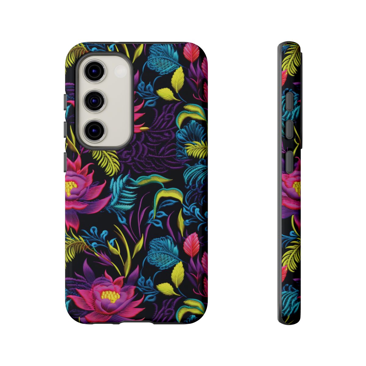 Neon Pink Flowers Tough Case