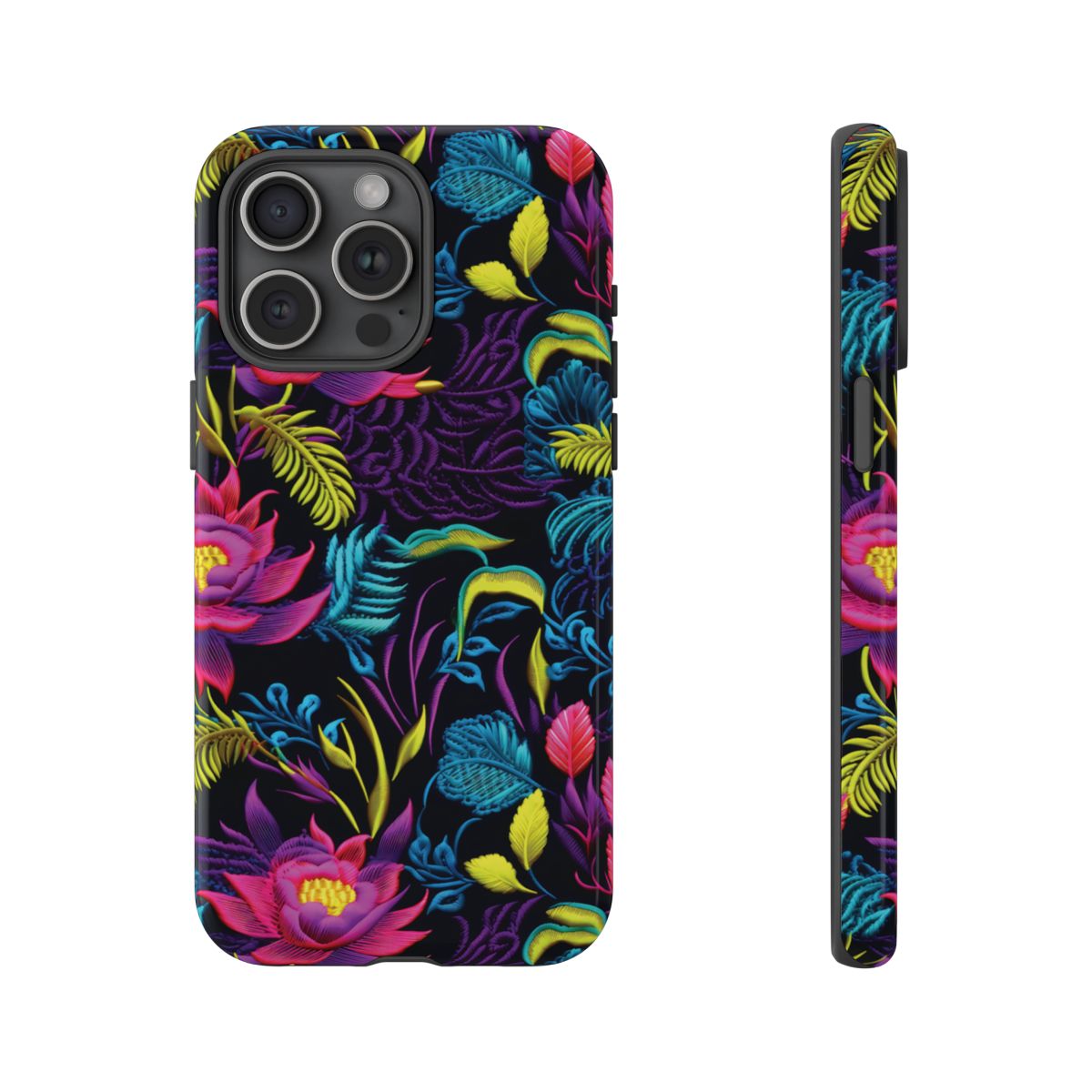 Neon Pink Flowers Tough Case