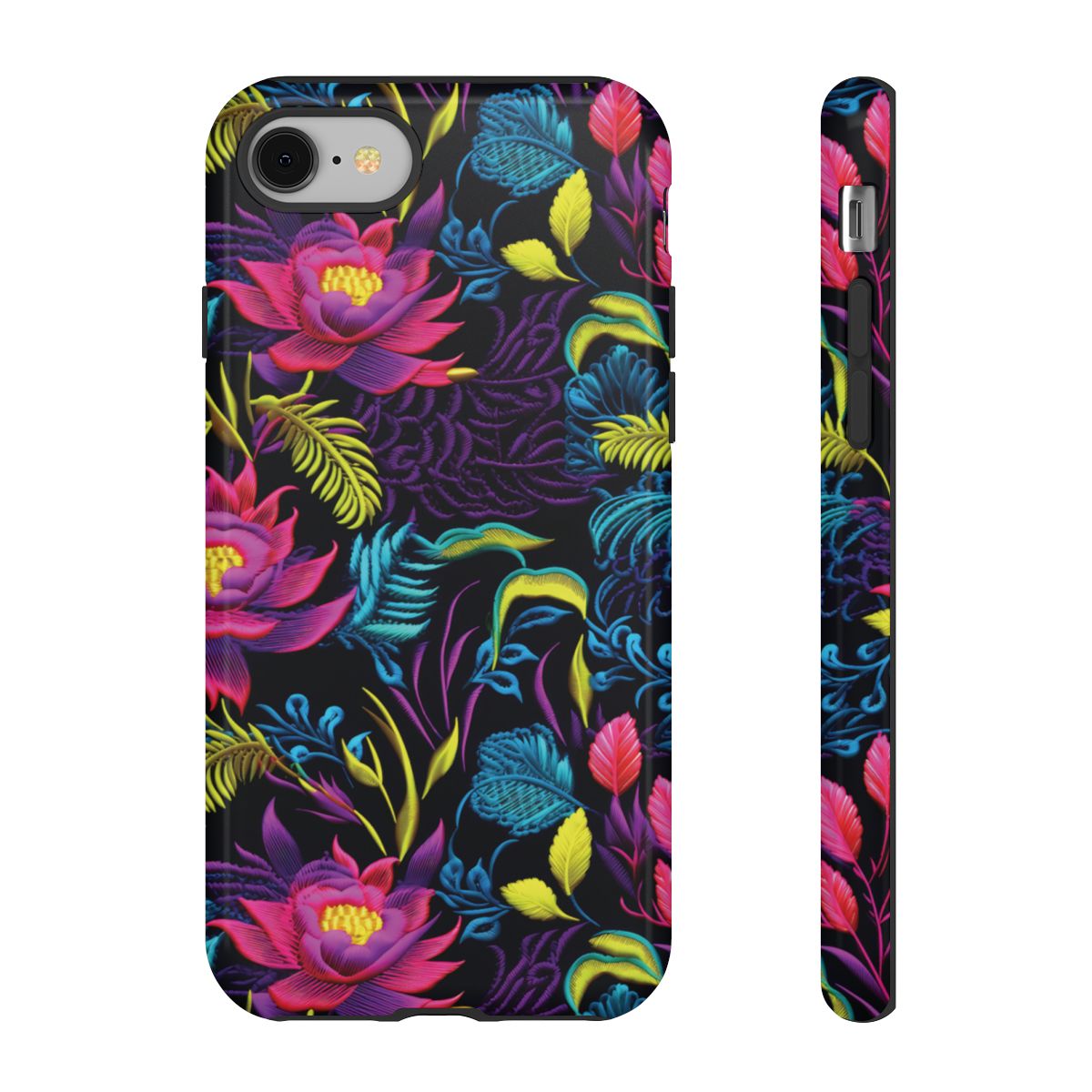Neon Pink Flowers Tough Case