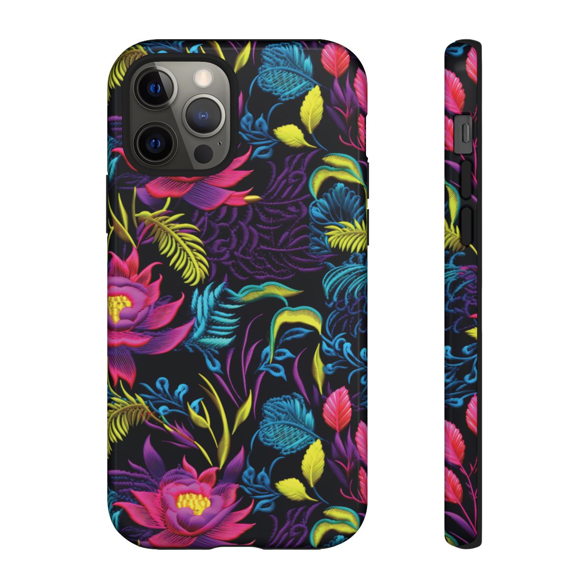 Neon Pink Flowers Tough Case