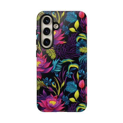 Neon Pink Flowers Tough Case