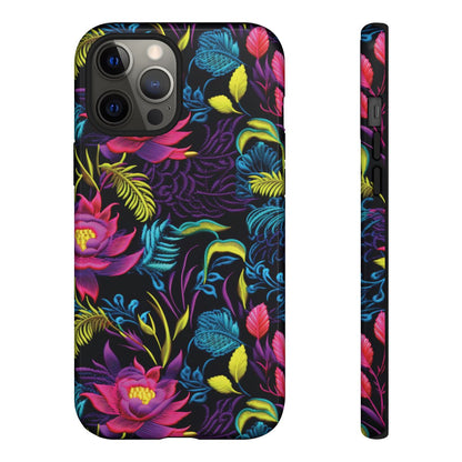 Neon Pink Flowers Tough Case