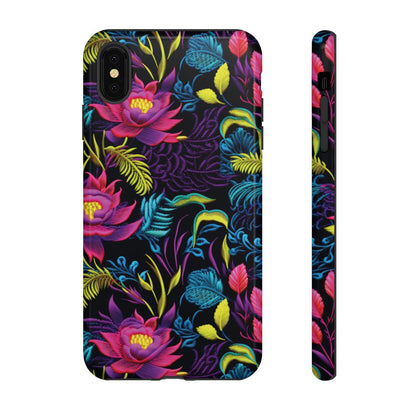 Neon Pink Flowers Tough Case
